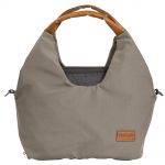 Diaper bag N°5 with changing mat, zipper pocket, little bag & insulated container - Khaki