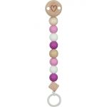 Pacifier chain with silicone beads - Little heart - Pink