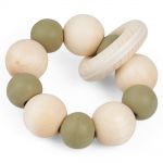 Wooden grip ring with rubber beads - forest