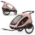 2in1 bike trailer Dryk Duo for 2 children (up to 44 kg) - Bike Trailer & City Buggy - Rose