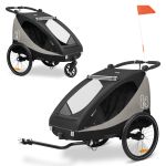 2in1 bike trailer Dryk Duo Plus for 2 children (up to 44 kg) - Bike Trailer & City Buggy - Black