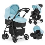 3in1 Kinderwagen-Set Shopper Trioset mit Babywanne, Autositz und Sportwagen (bis 25 kg) - Blue
