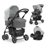 3in1 Kinderwagen-Set Shopper Trioset mit Babywanne, Autositz und Sportwagen (bis 25 kg) - Grey