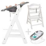 Alpha Plus White - Newborn Set - High chair + newborn insert & seesaw