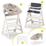 Beta Plus White 5-piece newborn set - high chair + 2in1 newborn attachment & bouncer + feeding board + seat cushion - Disney - Winnie the Pooh Beige