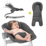 Bouncer 2in1 Premium (verstellbarer Neugeborenenaufsatz & Wippe) für Alpha & Beta Hochstuhl - Jersey Charcoal