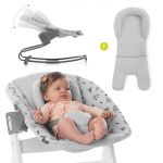 Bouncer 2in1 Premium (verstellbarer Neugeborenenaufsatz & Wippe) für Alpha & Beta Hochstuhl - Nordic Grey