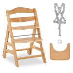 High chair Alpha Plus Move - with dining board and casters - Nature