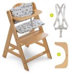 High chair Alpha Plus Nature - in economy set incl. seat cushion Nordic Grey