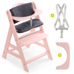 High chair Alpha Plus Rose - in economy set incl. seat cushion Deluxe Grey - Pink