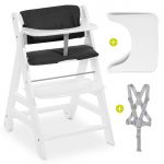 High chair Beta Plus White - incl. dining board, seat cushion and castors - White