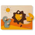 Wooden jigsaw puzzle for baby (from 1 year) - Lion - Puzzle N Sort