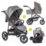 Kinderwagen-Set Rapid 3R Trioset mit Babywanne, Autositz und Sportwagen (bis 25 kg) - Charcoal