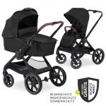 Combi Stroller Walk N Care Set incl. Baby Carrycot, Sport Seat, Leg Cover and XXL Accessory Pack - Black