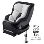 Reboard Kindersitz iPro Kids inkl. Isofix Basis iPro Base - i-Size (bis 4 Jahre) inkl. Sitzverkleinerer - Caviar