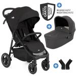 2in1 baby carriage set Litetrax Pro Air up to 22 kg load capacity with pneumatic tires, pusher storage compartment, carrycot Ramble, adapter & accessories package - Shale