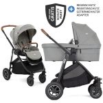 2in1 Kombi-Kinderwagen-Set Versatrax bis 22 kg belastbar - umsetzbare Sitzeinheit, Babywanne Ramble XL, Adapter & Zubehör Paket - Pebble