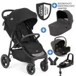 4in1 baby carriage set Litetrax Pro up to 22 kg load capacity with push bar storage compartment, i-Snug 2 infant car seat, Ramble carrycot, adapter, Isofix base & accessories package - Shale