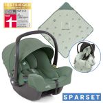 Babyschale i-Snug 2 i-Size ab Geburt-13 kg (40 cm-75 cm) inkl. Sitzverkleinerer nur 3,35 kg + Einschlagdecke Pusteblume - Laurel