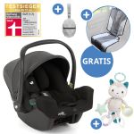 Babyschale i-Snug 2 i-Size ab Geburt-13 kg (40 cm-75 cm) inkl. Sitzverkleinerer nur 3,35 kg + GRATIS Autositz-Schutzunterlage + Silikon-Schnullerbox + Spieltier - Shale