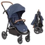 Buggy & pushchair Mytrax Pro up to 22 kg load capacity with telescopic push bar, cup holder & rain cover - Blueberry
