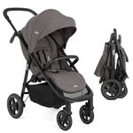 Buggy & pushchair Mytrax Pro up to 22 kg load capacity with telescopic push bar, cup holder & rain cover - Thunder