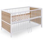 Baby crib and crib Max 70 x 140 cm - White Oak