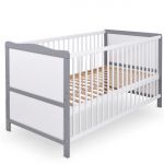 Baby crib and crib Moritz 70 x 140 cm - White Gray