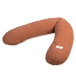 Nursing pillow with microbead filling incl. cover 190 cm - muslin - rust