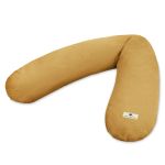 Nursing pillow with microbead filling incl. cover 190 cm - muslin - cinnamon