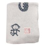Baby blanket Animal in knitted look organic made of 100% organic cotton 80 x 100 cm - Natural Combo