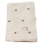 Knots baby blanket in knitted look made of 100% organic cotton 80 x 100 cm - Cream / Knots Light Brown