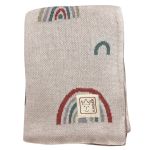 Rainbow baby blanket in knitted look made of 100% organic cotton 80 x 100 cm - Natural Combo