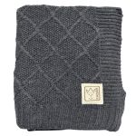 Coperta per neonati in lana lavorata a maglia in 100% lana merino 80 x 100 cm - Grafite