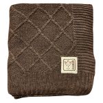 Baby blanket Wool in knitted look made of 100% merino wool 80 x 100 cm - Latte'