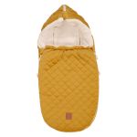 Velvet Hoody fleece footmuff for infant car seat and carrycot - Mustard