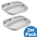 Eating silicone plates 2 pack - Grey