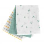 Gauze diapers / gauze cloths / burp cloths OEKO-TEX® 3-pack 70 x 70 cm - Green