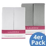 Spannbettlaken 4er Pack für Matratzengröße 60x120 cm und 70x140 cm - Grau Weiß
