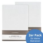 Spannbetttuch 2er Pack für kleine Matratzen 40 x 90 cm - Weiß