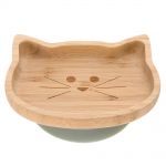 Bambus-Teller aus Holz mit Saugfuß - Little Chums Cat
