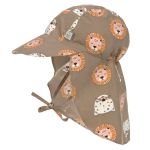 Schirmmütze mit Nackenschutz LSF Sun Protection Flap Hat - Wild Cats Choco - Gr. 50/51
