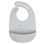 Silicone Bib - Little Chums Mouse - Grey