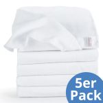 Moltontuch 5er Pack 80 x 80 - Weiß
