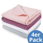 Molleton cloth / molleton diaper 4-pack 80 x 80 cm - orchid / powder