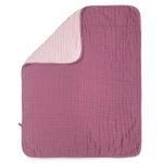 Reversible cuddle blanket / baby blanket gauze 4-ply 70 x 100 cm - orchid powder