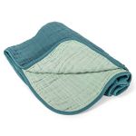 Reversible blanket / baby blanket gauze 4-ply 70 x 100 cm - Patina Mint