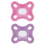 Schnuller 2er Pack Comfort - Silikon Newborn 0-3 M - Pink & Lila