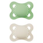 Pacifier 2 Pack Original Pure - Silicone 0-6 M - Green & Beige