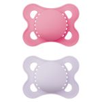Pacifier 2 Pack Original Pure - Silicone 0-6 M - Pink & Purple